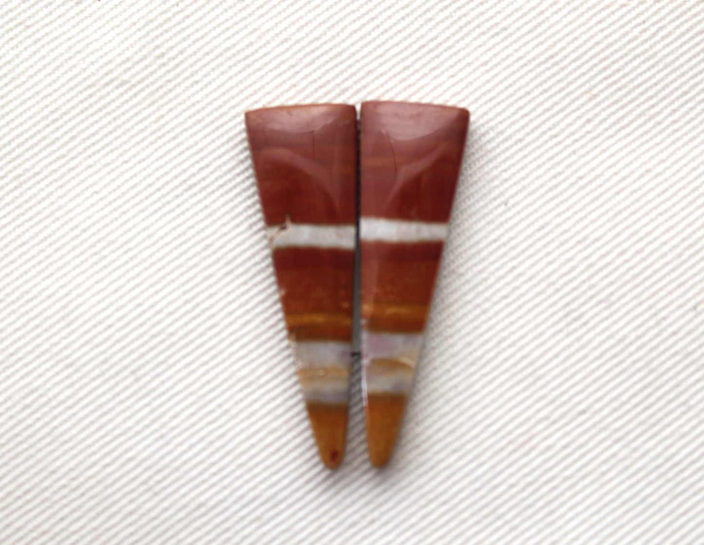 Nice Pair of Australian Jasper Cabochons yellow terra cotta