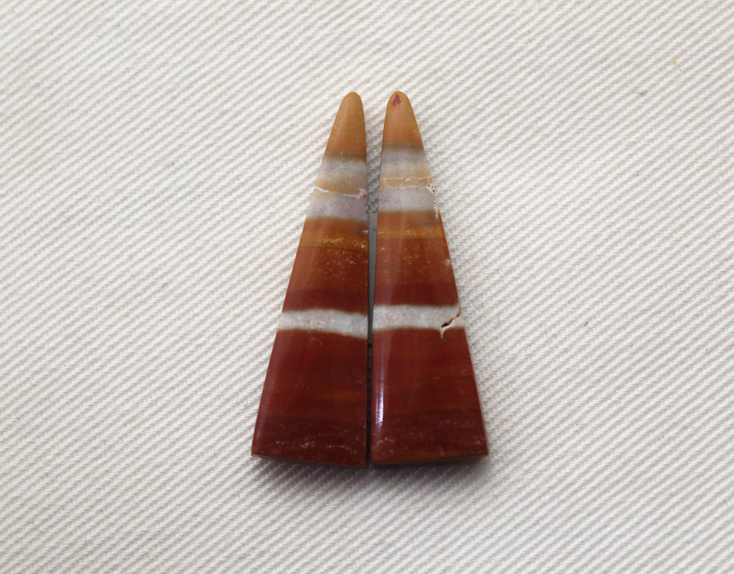 Nice Pair of Australian Jasper Cabochons yellow terra cotta