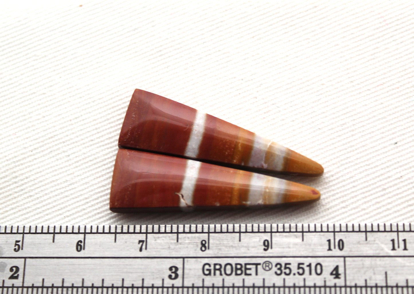 Nice Pair of Australian Jasper Cabochons yellow terra cotta