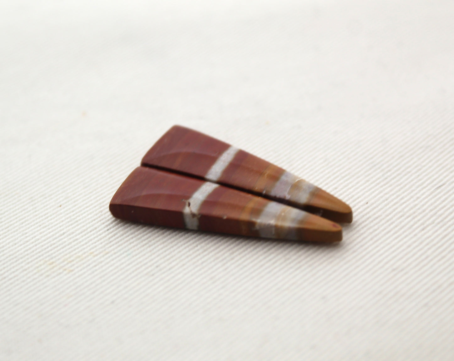 Nice Pair of Australian Jasper Cabochons yellow terra cotta