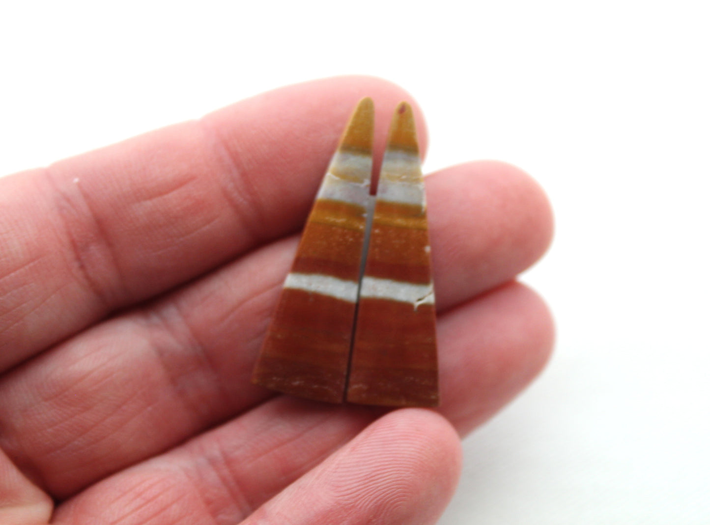 Nice Pair of Australian Jasper Cabochons yellow terra cotta