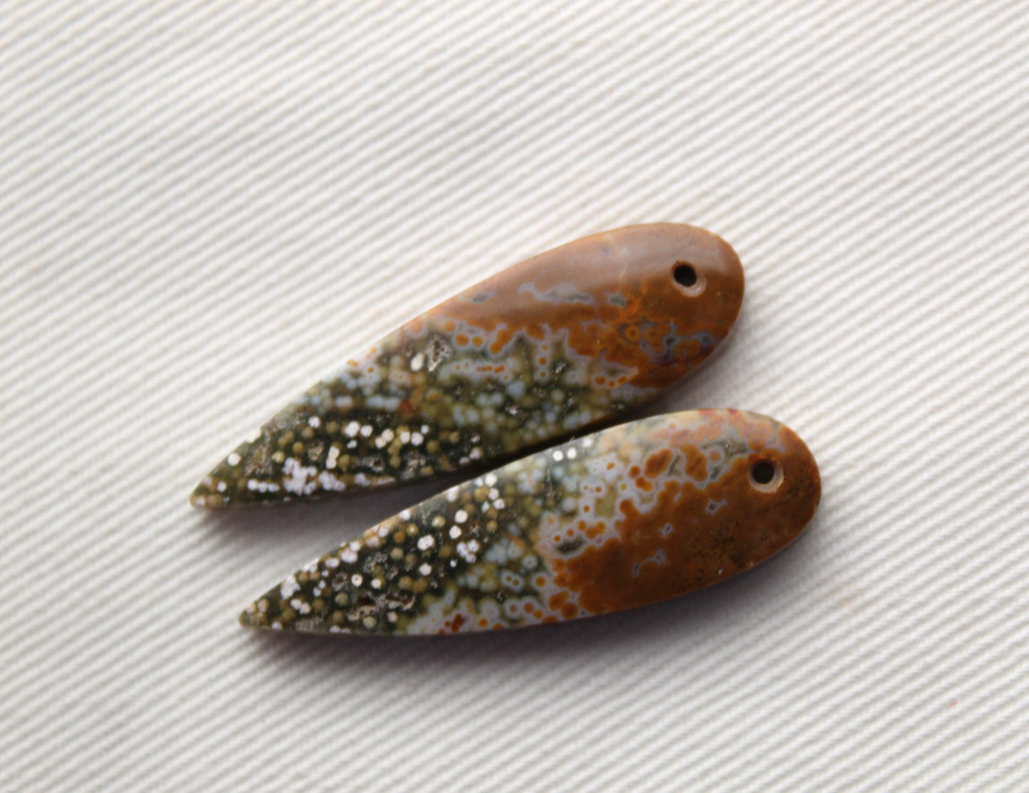 Small River Jasper Pair Cabochon Gemstone DRILLED