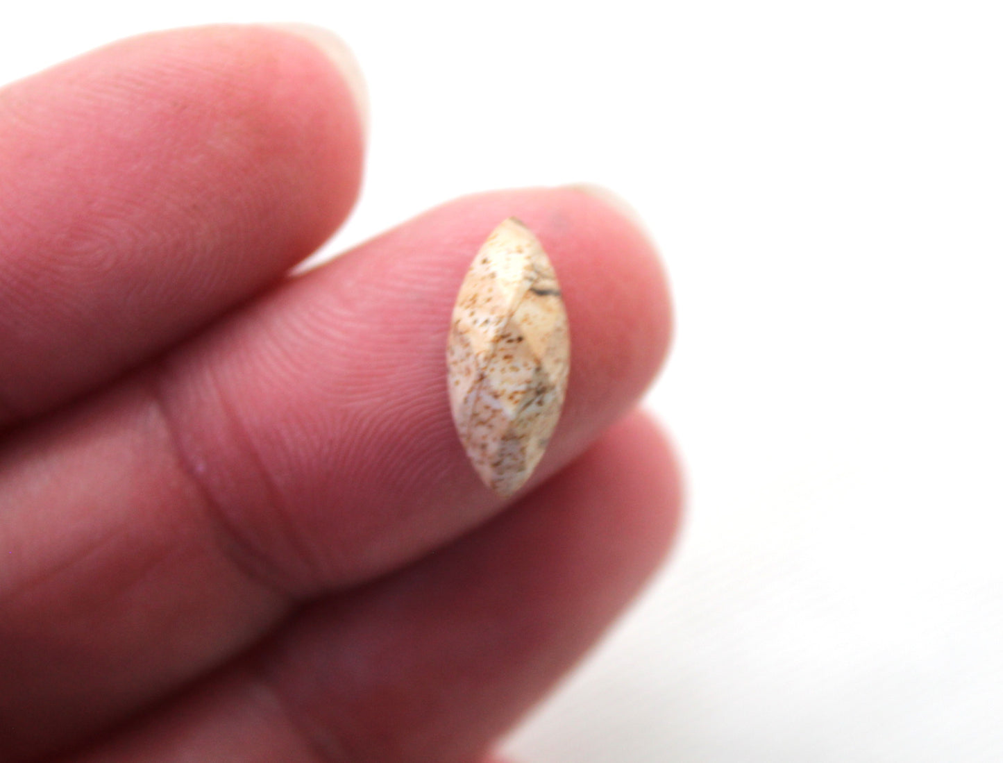 TWO Picture Jasper faceted Cabochons marquise 5X10MM