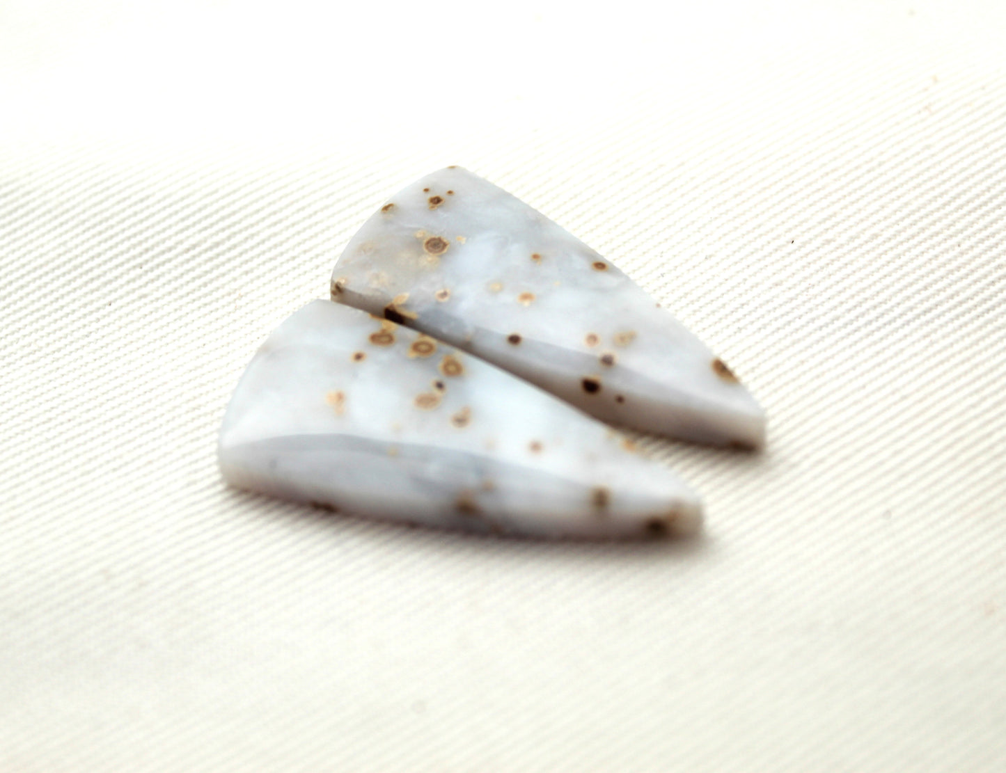Pair of Polka Dot Agate Cabochons Gemstones