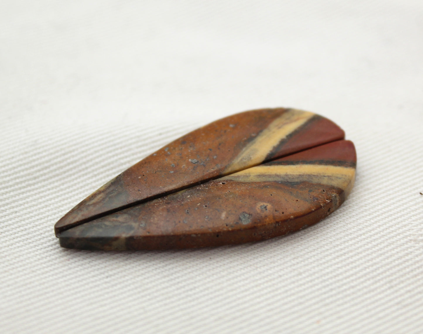 NICE Pair of Australian Jasper Cabochons yellow orange brown