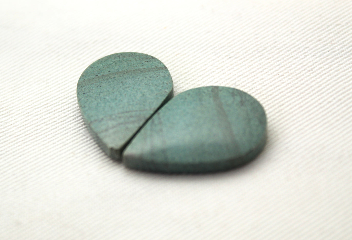 Pair of green Jasper Cabochons