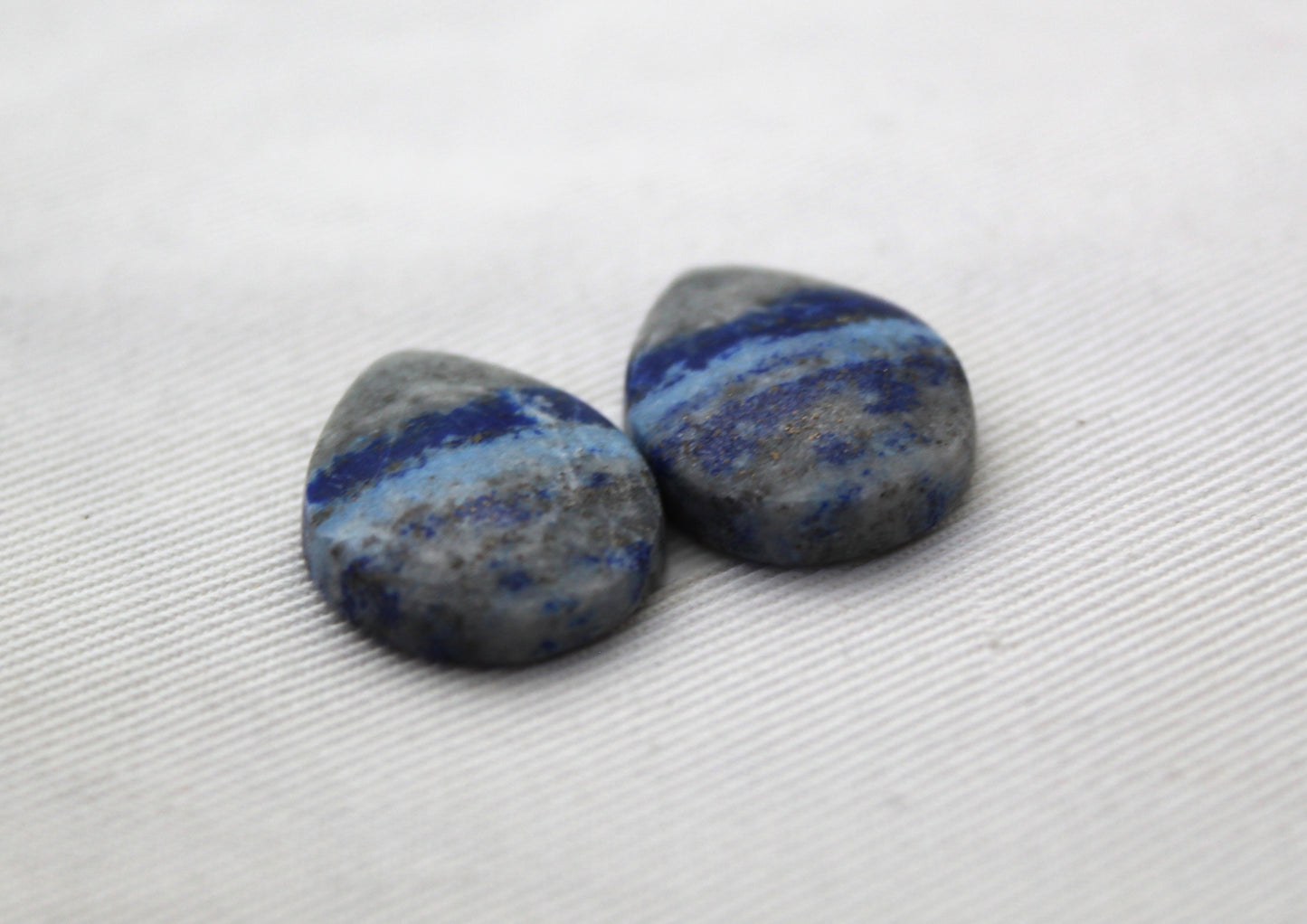 Lapis lazuli Pair Cabochon Blue Gemstones pear