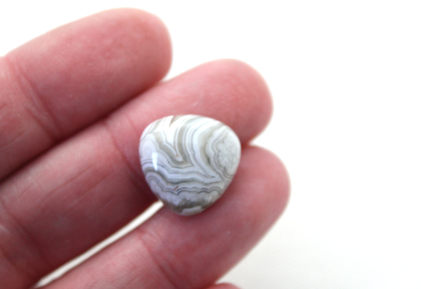 TWO Crazy Lace Agate Cabochons Gemstones trillion 15MM