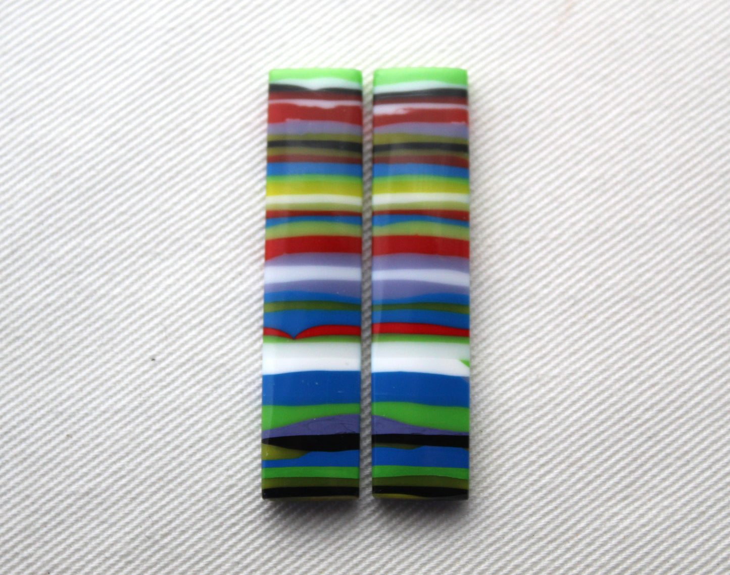 Surfite Cabochon Pair multicolors rectangle
