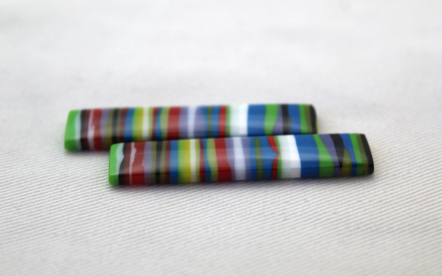 Surfite Cabochon Pair multicolors rectangle