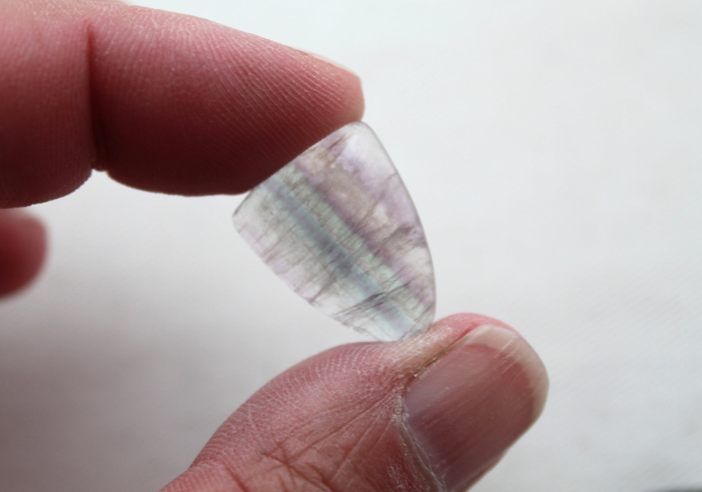 Lot of THREE shield Fluorite Cabochons 15X20 MM