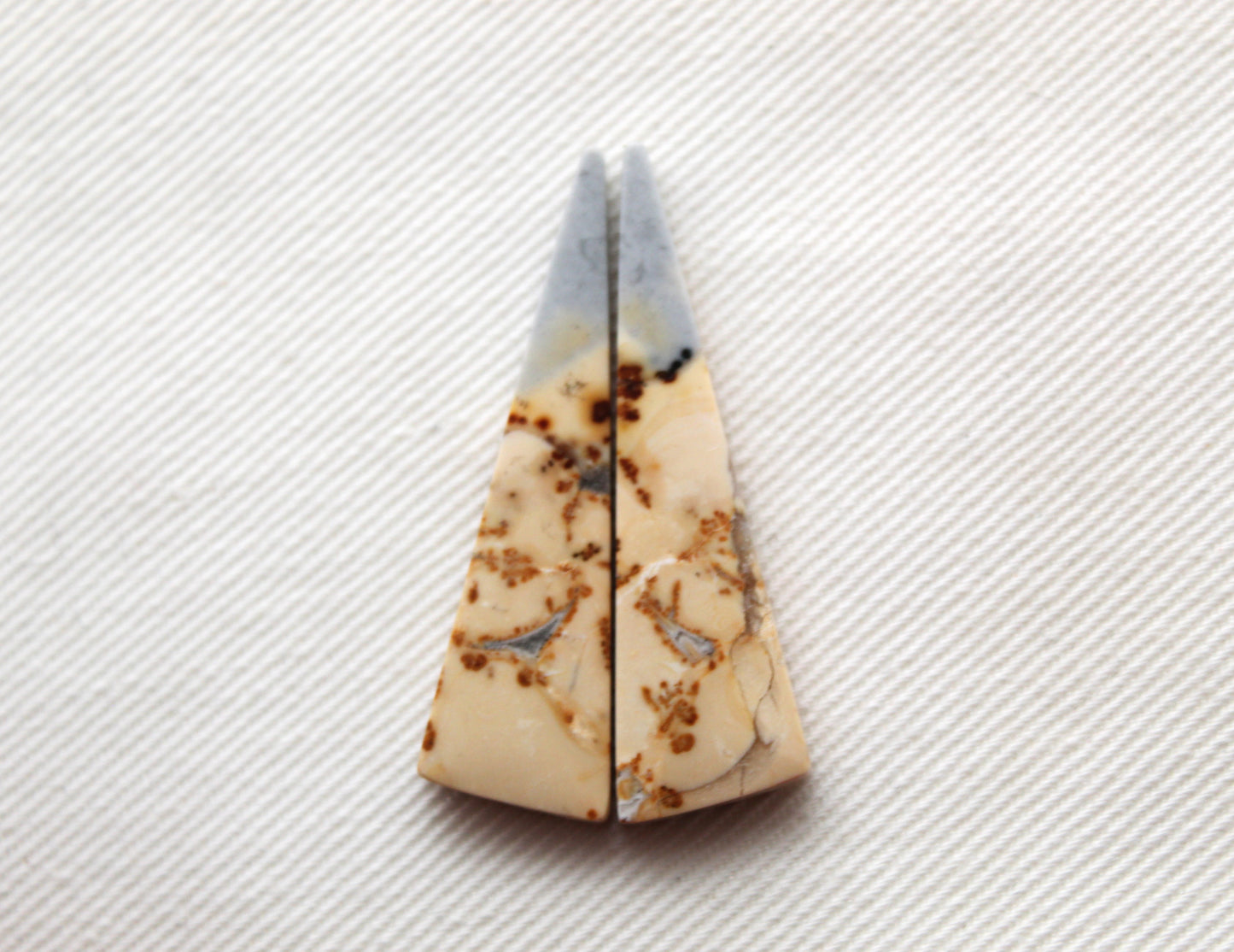 Maligano Jasper cabochons pair Gemstone triangle
