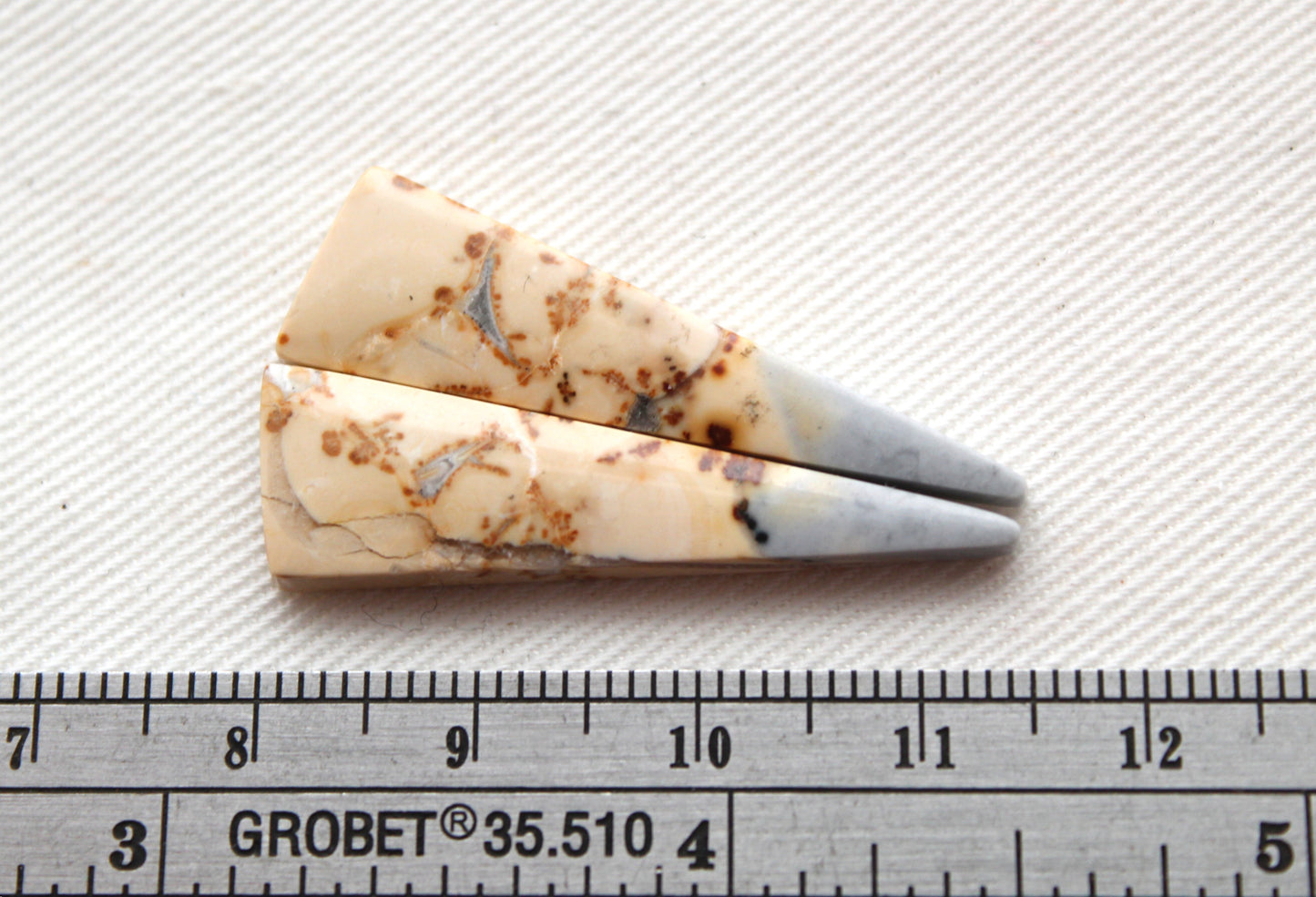 Maligano Jasper cabochons pair Gemstone triangle