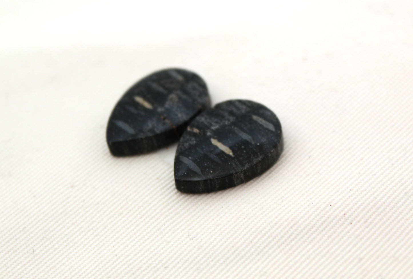 Palm Root Bone Cabochon Pair natural gemstones pear