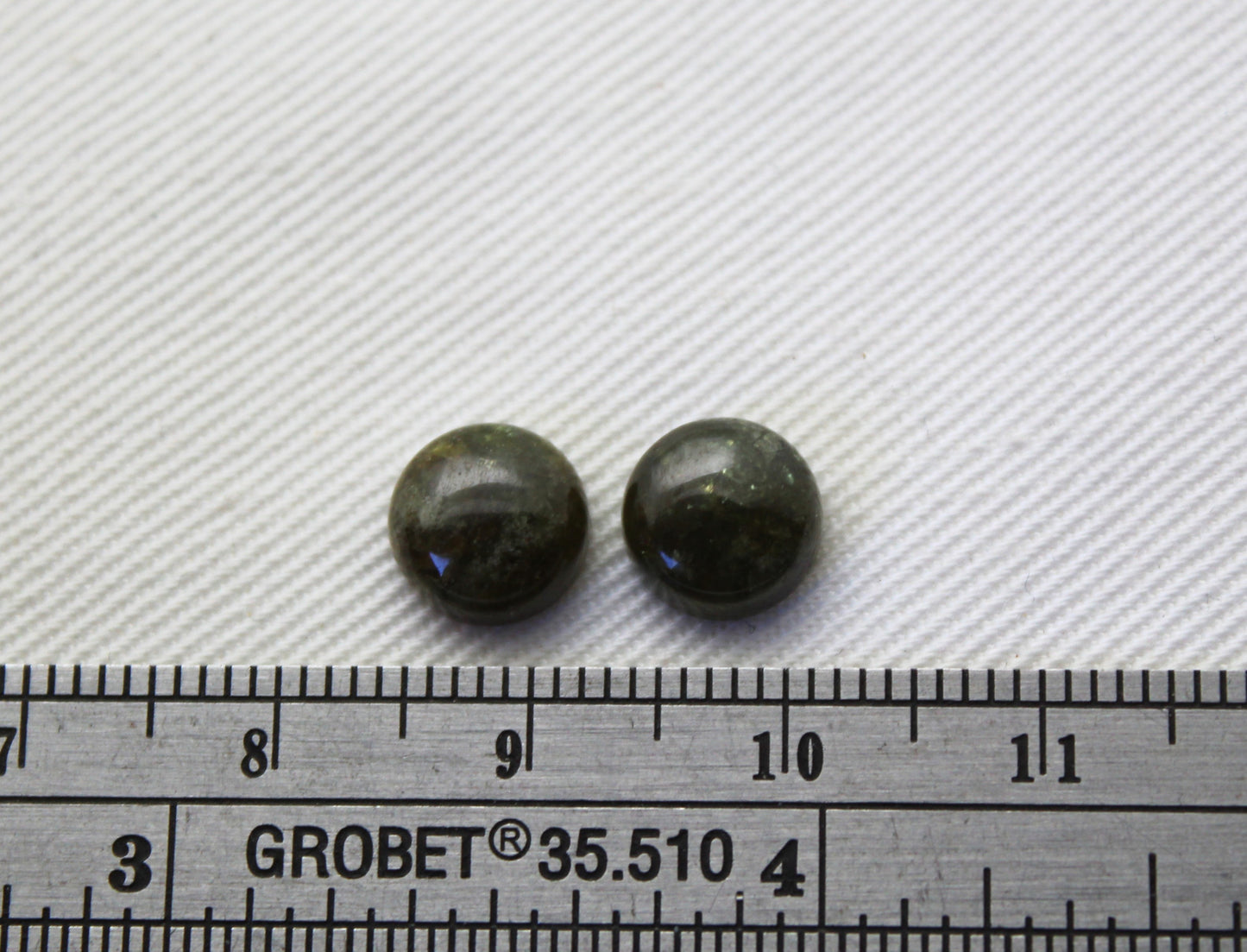 TWO Green Garnet Cabochons round 8MM