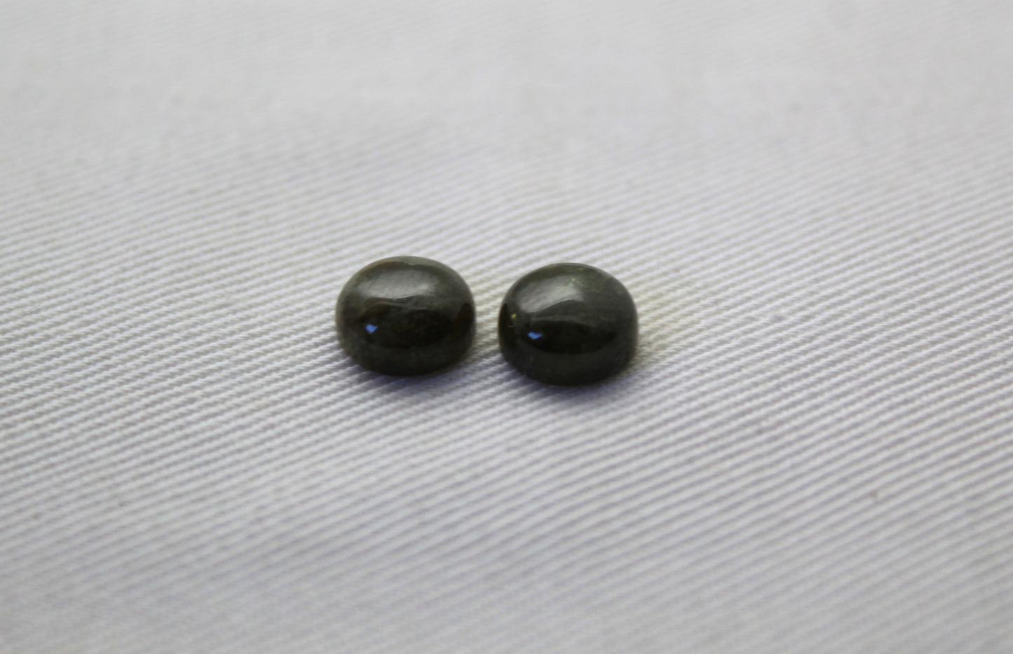 TWO Green Garnet Cabochons round 8MM