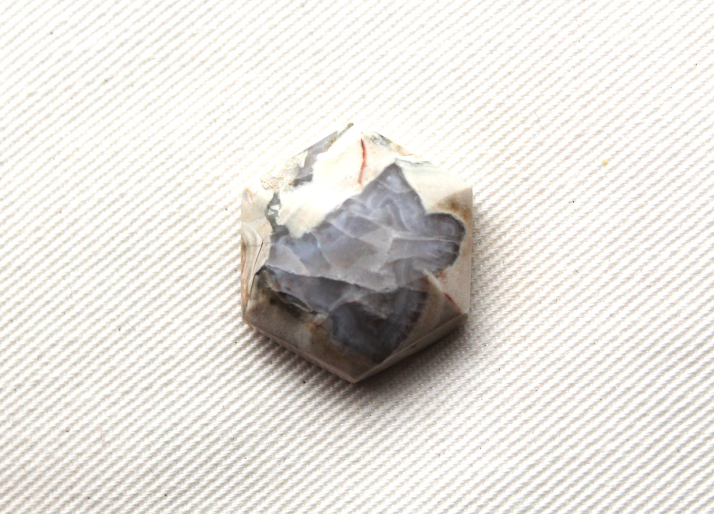 Natural Agate Cabochon Gemstone beige brown hexagon
