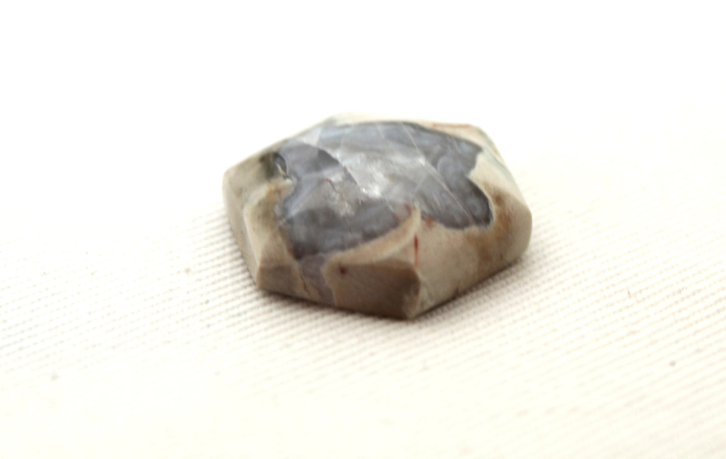 Natural Agate Cabochon Gemstone beige brown hexagon