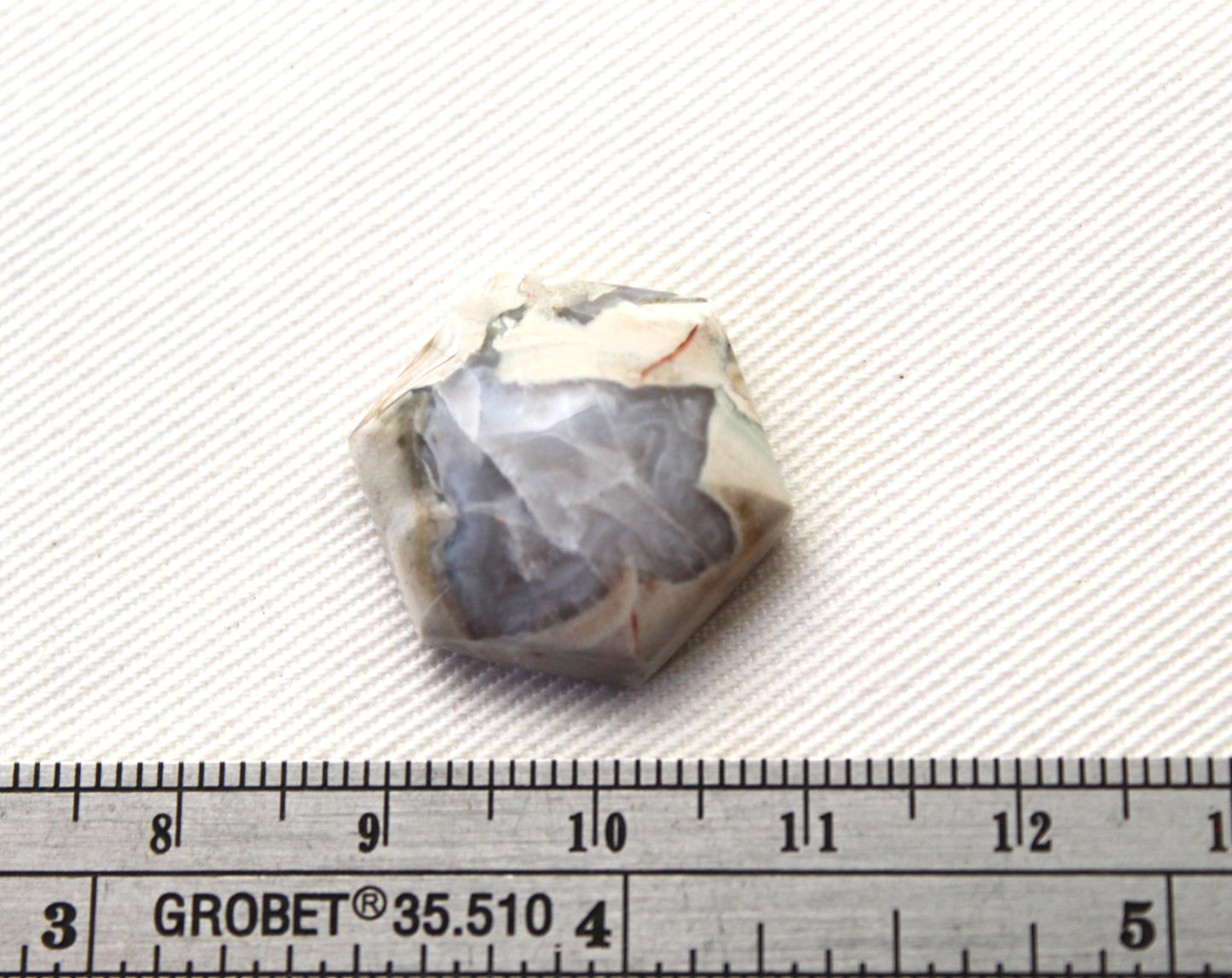 Natural Agate Cabochon Gemstone beige brown hexagon