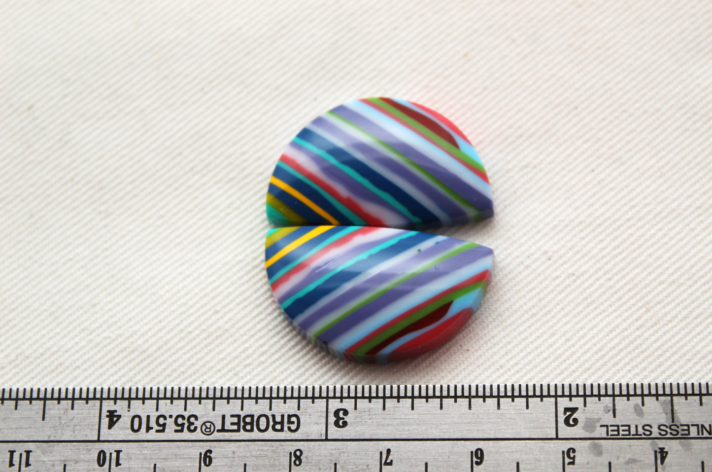 Surfite Cabochon Pair multicolors