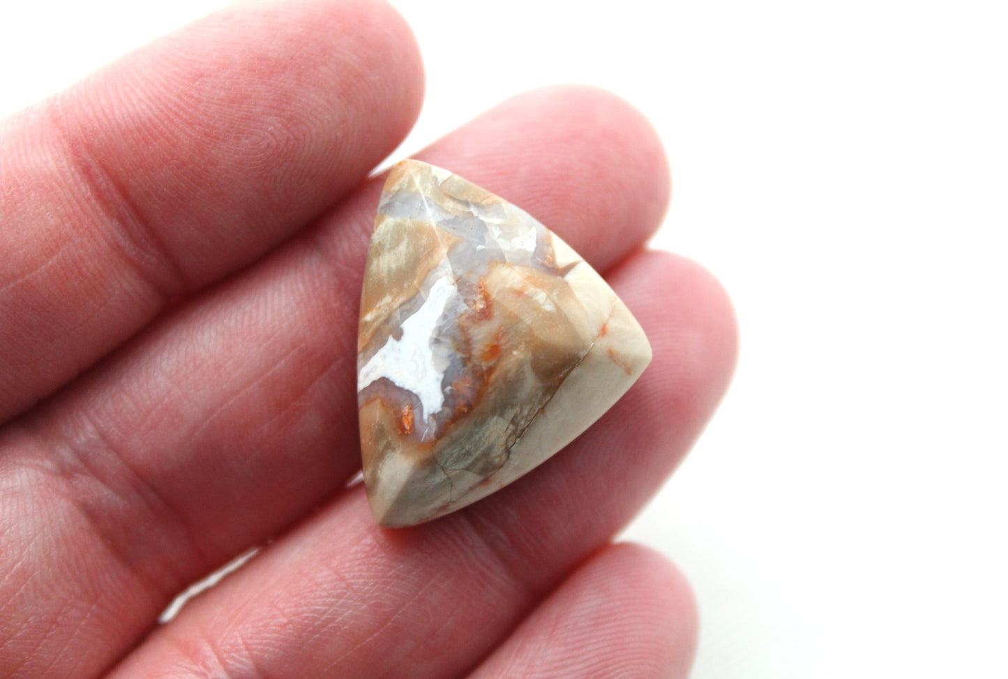 Natural Agate Cabochon Gemstone beige triangle