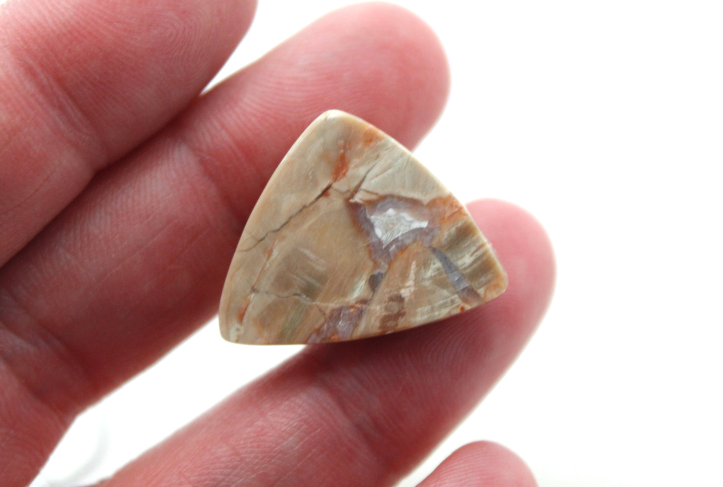 Natural Agate Cabochon Gemstone beige triangle