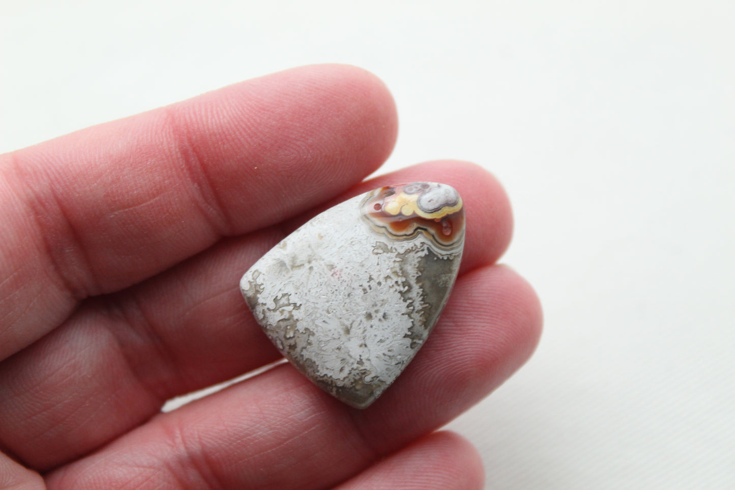 Lace Agate Cabochon Gemstone shield shape 27x21MM