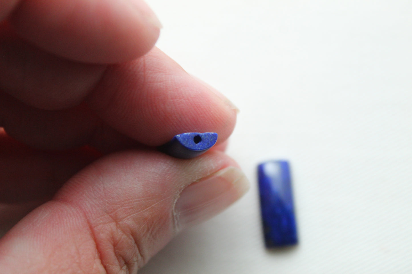 TWO pieces of Lapis Lazuli Gemstones 7X16MM DRILLED