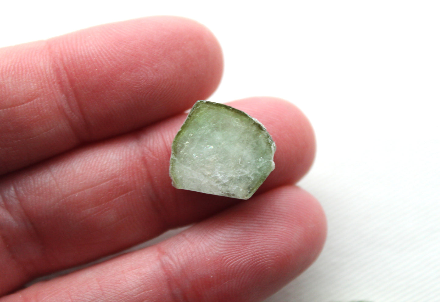 TWO Green Tourmalines slices LOW GRADE