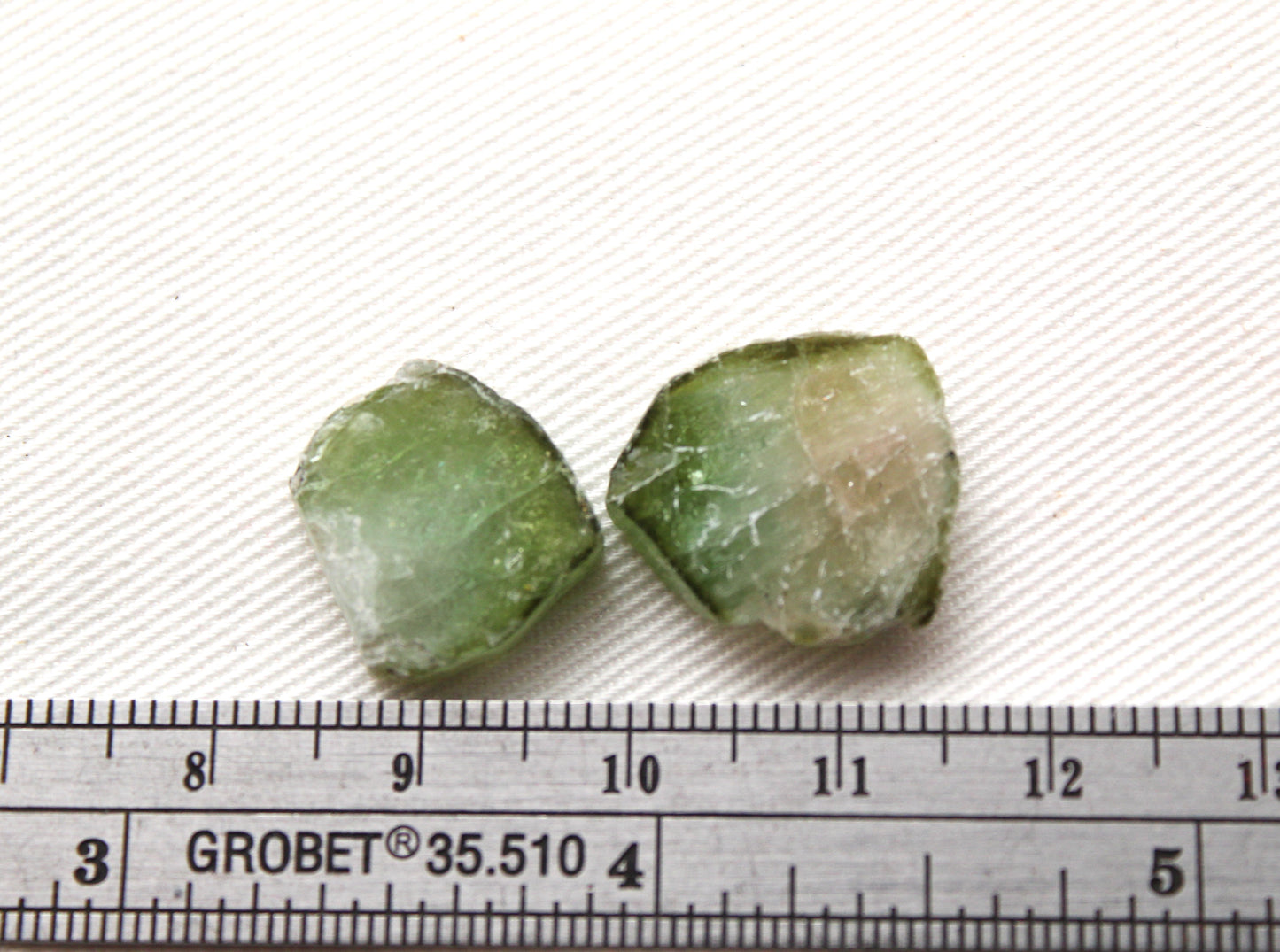 TWO Green Tourmalines slices LOW GRADE