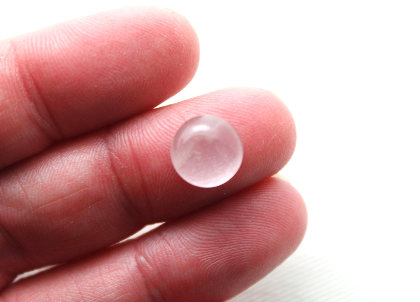 TWO Pink Quartz cabochons Gemstones round 10MM