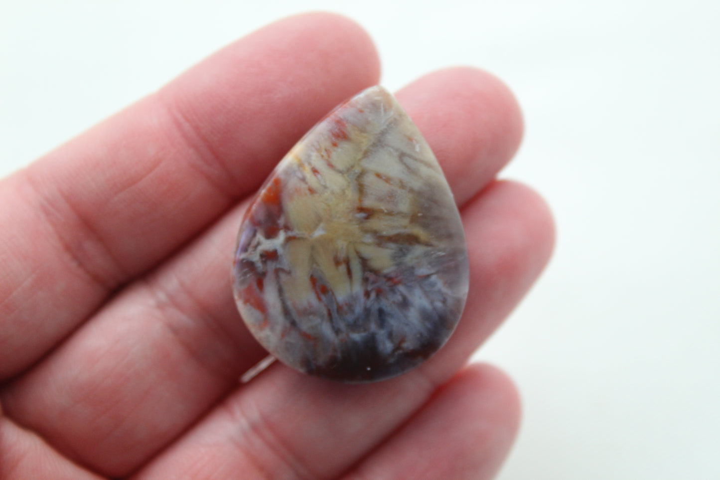 One Sagenite Spray Agate Cabochon gemstone