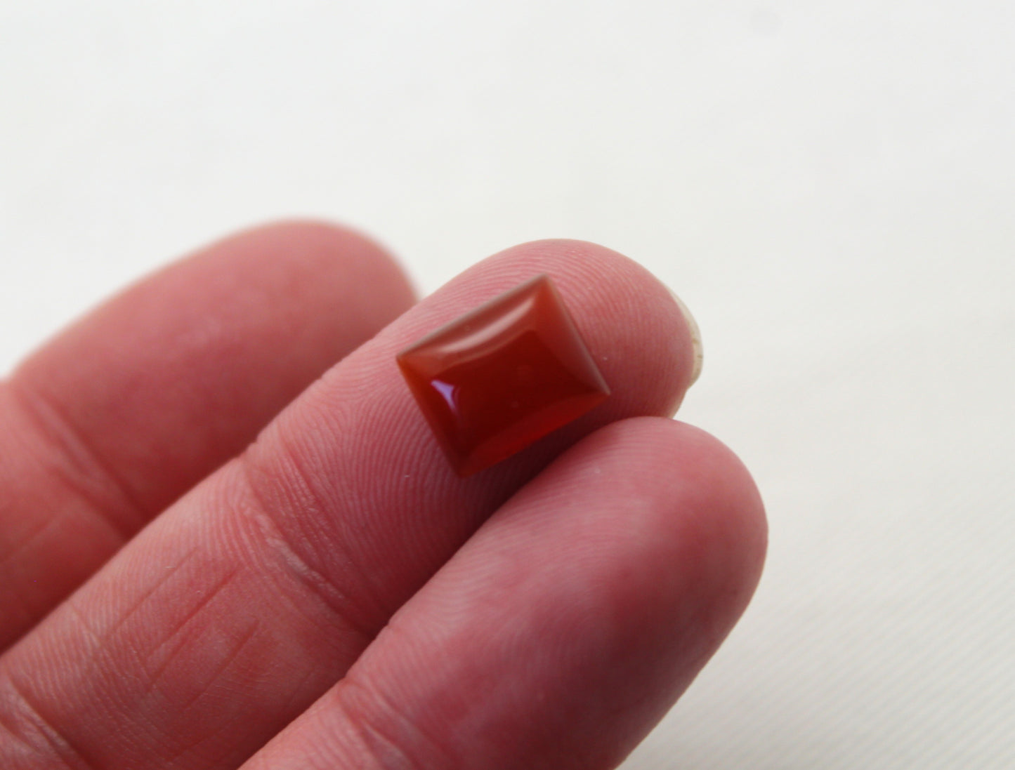 FOUR Carnelian cabochons Orange rectangle 8x10mm LAST ONES