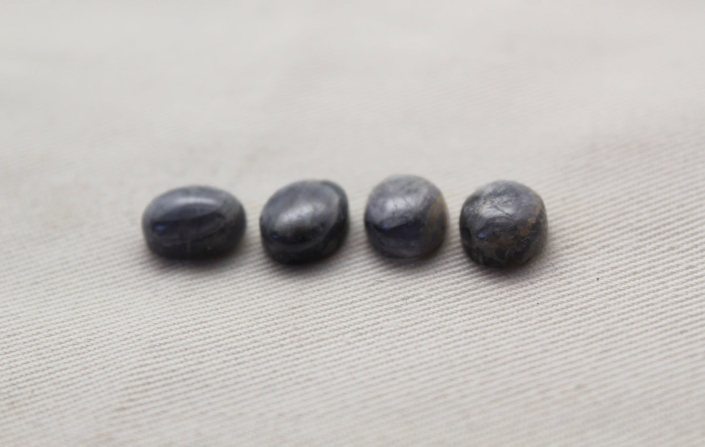 FOUR Iolite cabochons gemstones 8X10MM oval