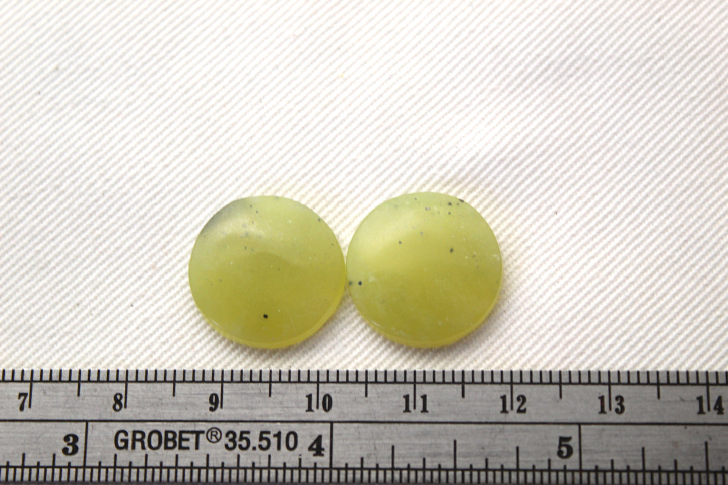 Vesuvianite Cabochon Pair Gemstone light green round 16MM