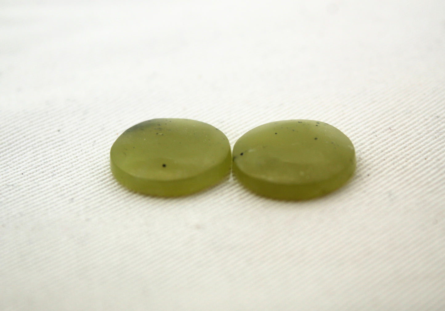 Vesuvianite Cabochon Pair Gemstone light green round 16MM