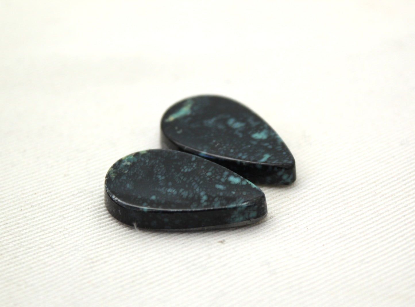 Angel Wing Variscite Cabochon Pair Gemstone black green