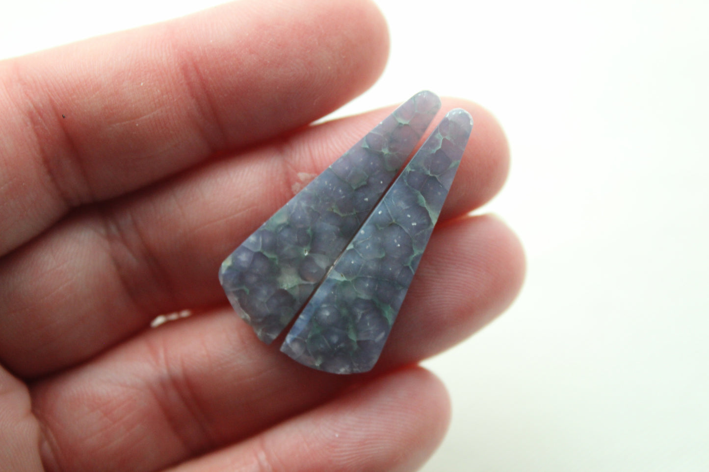 Pair Purple Grape Agate Cabochons gemstones natural