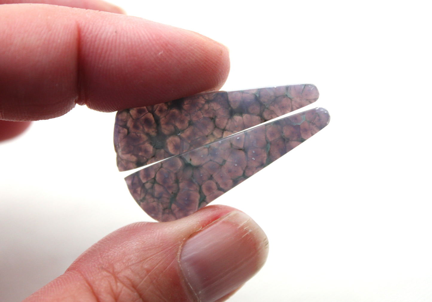 Pair Purple Grape Agate Cabochons gemstones natural