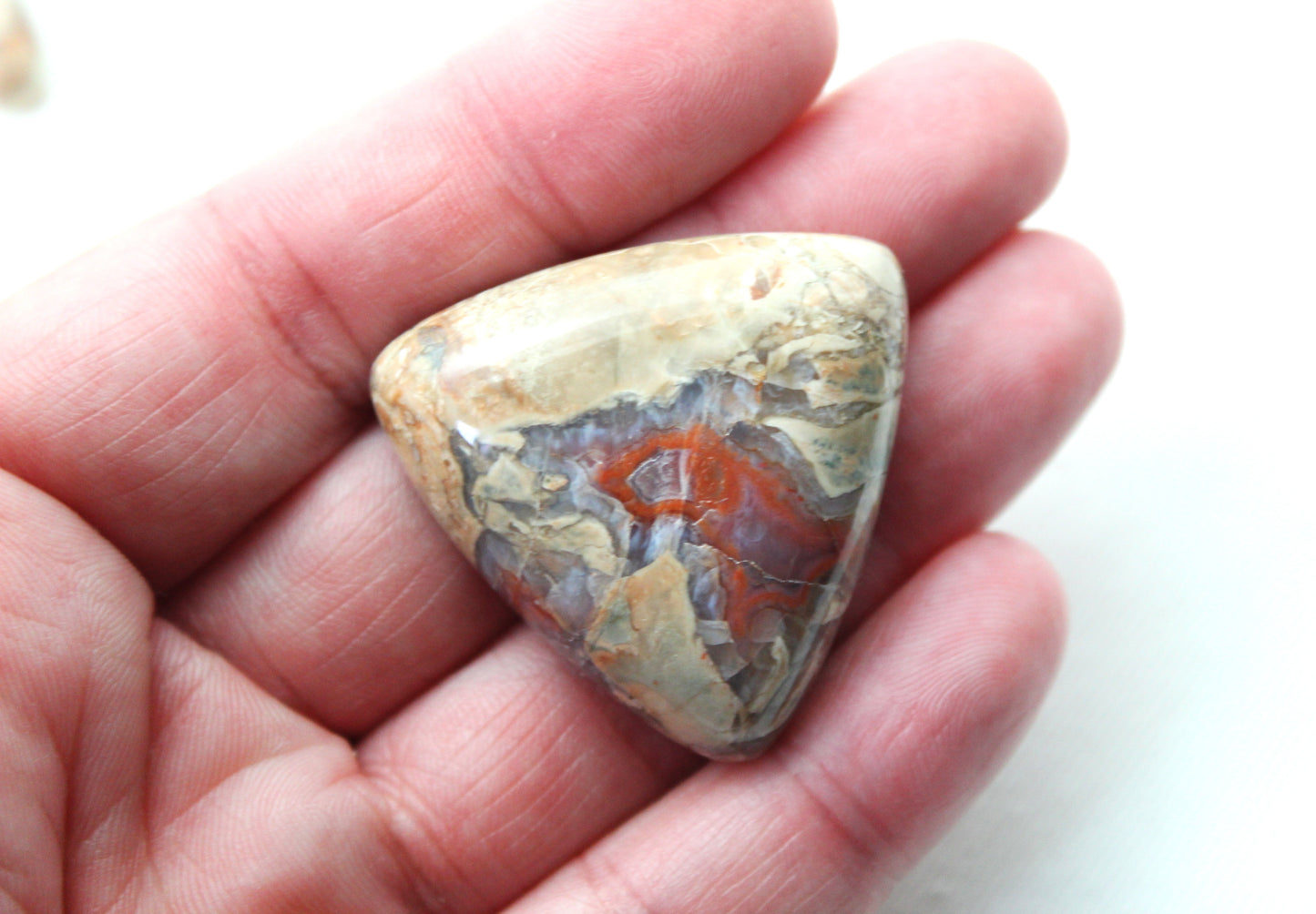 LARGE Natural Agate Cabochon Gemstone Trillion