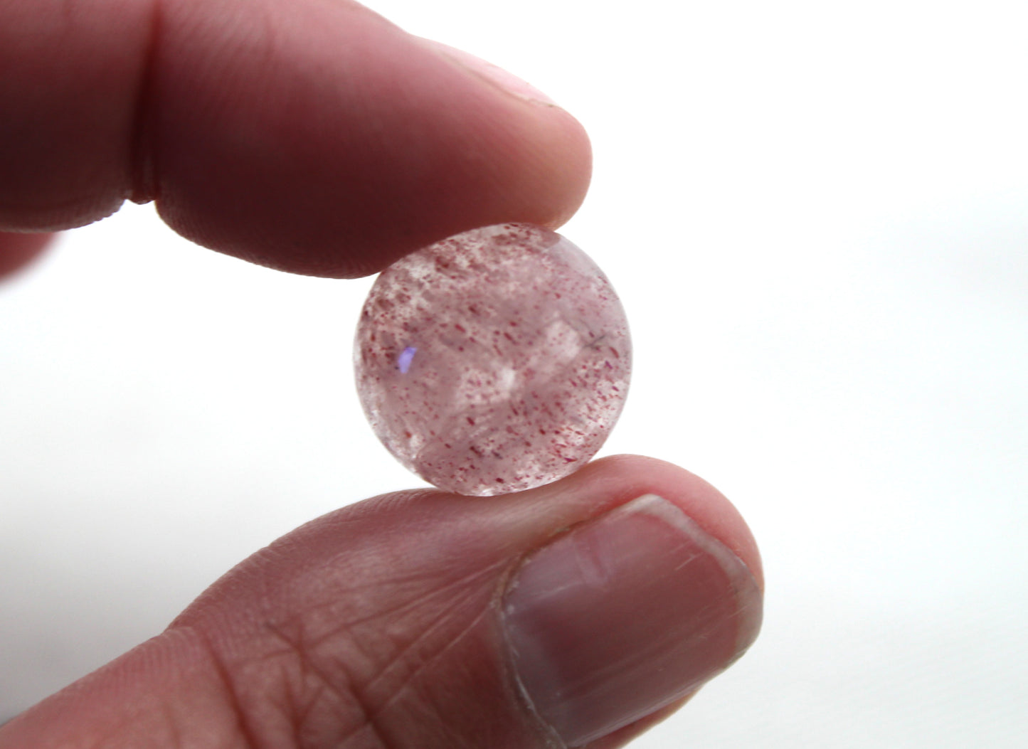 Two round Strawberry Quartz Cabochon Gemstone 15MM