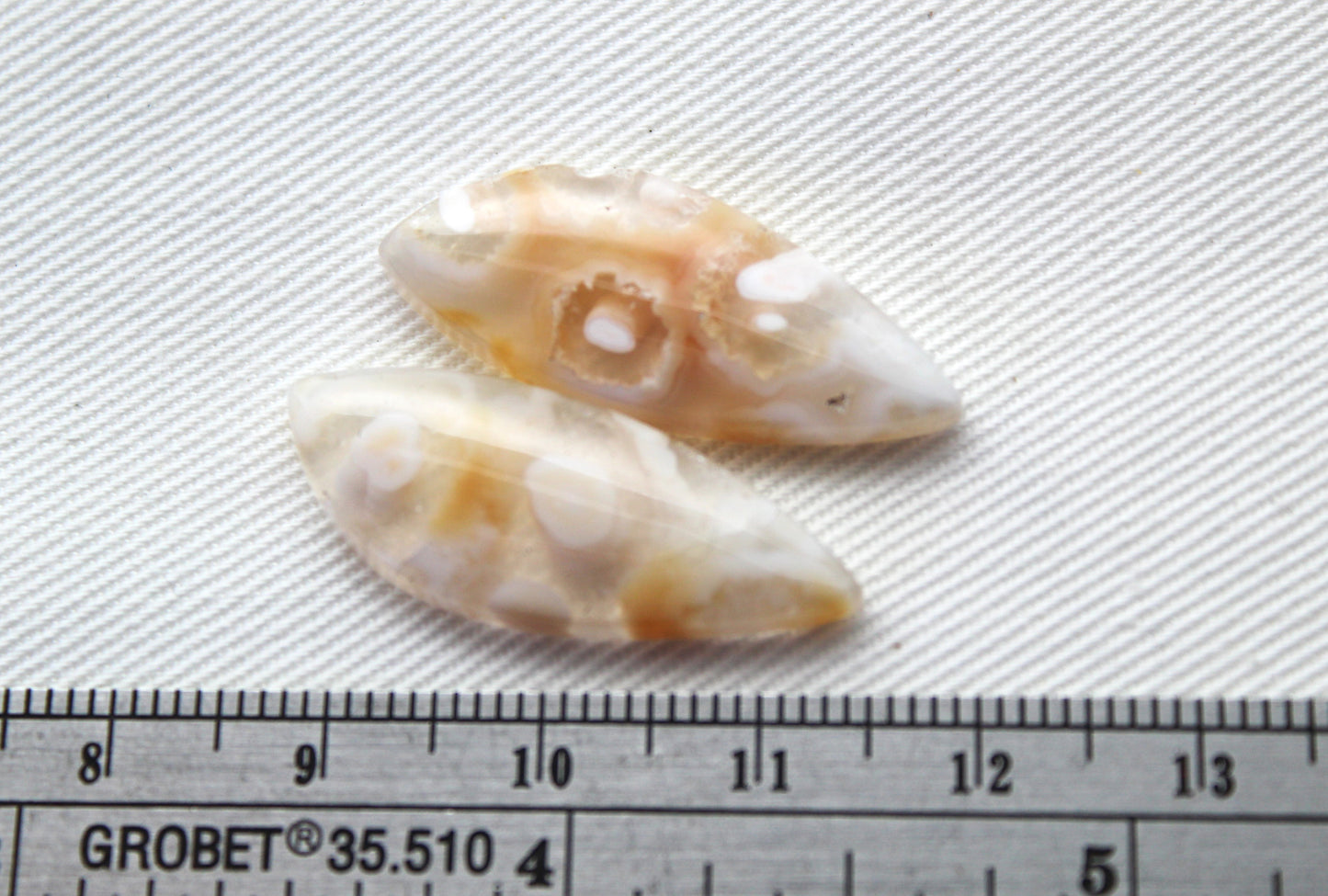Orbicular Agate Cabochons Pair Gemstone natural