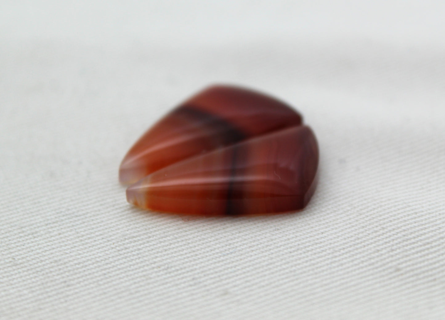 Banded Agates Cabochons pair Gemstone orange