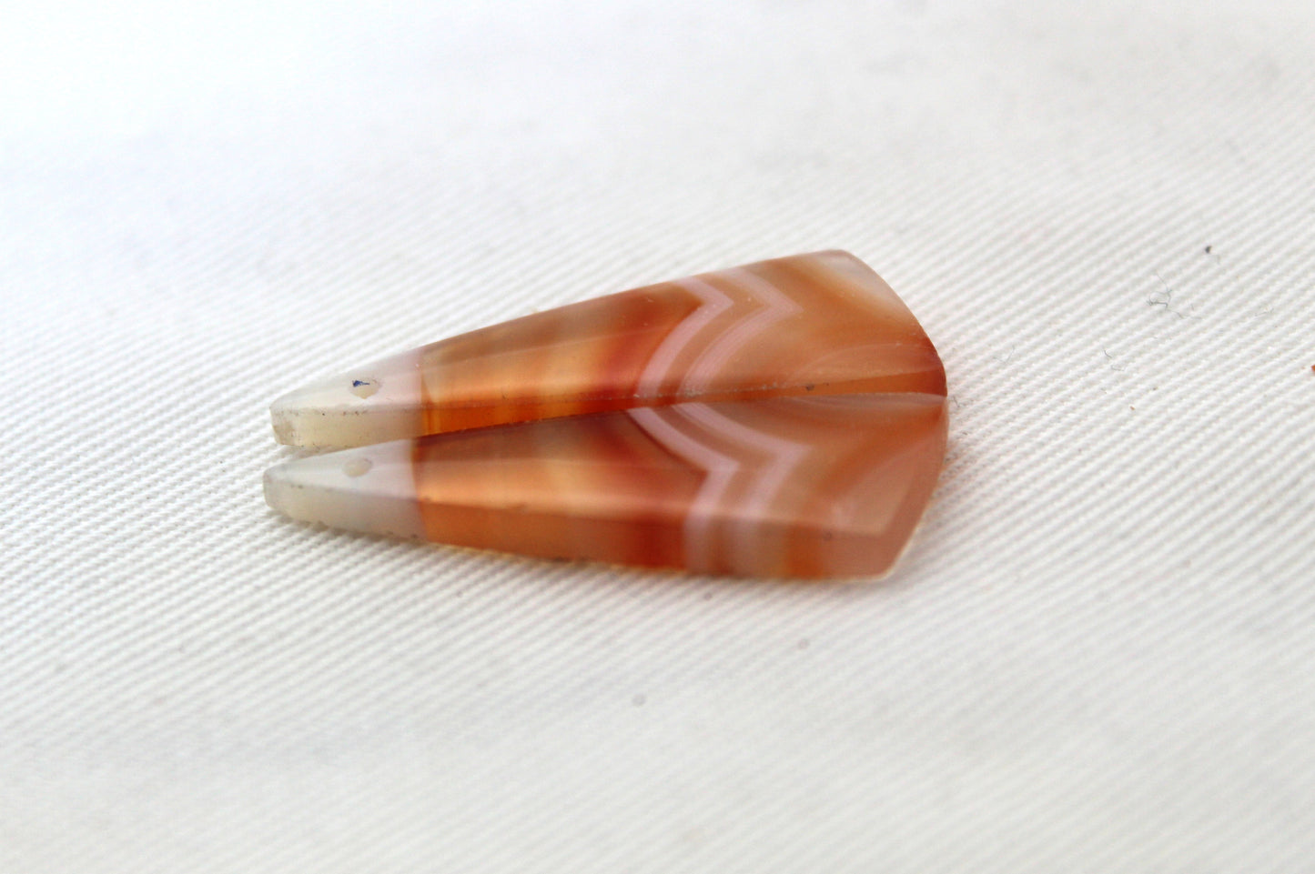 Banded Agate Cabochon Gemstone orange DRILLED