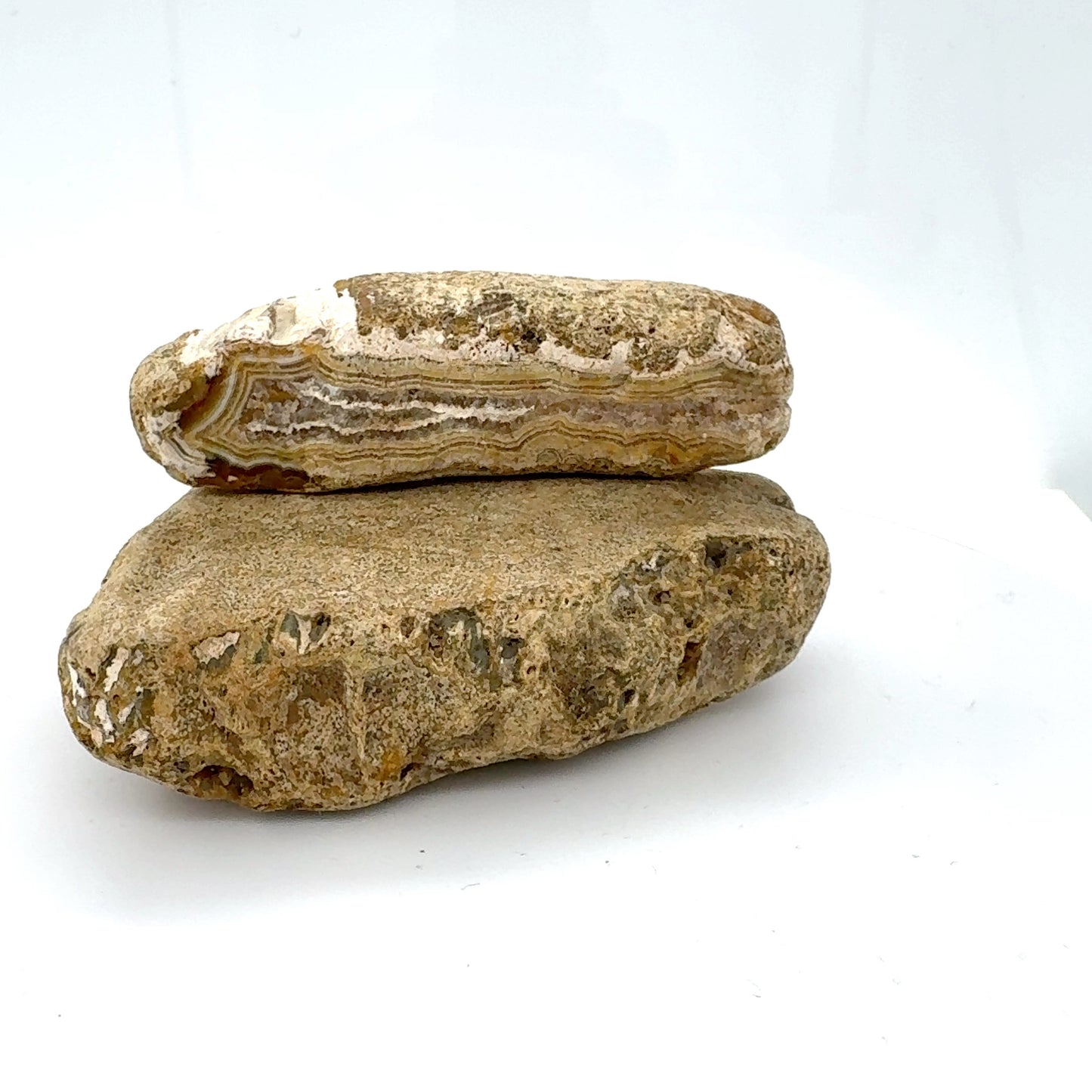 Indonesian Yellow banded Agate nodule polished