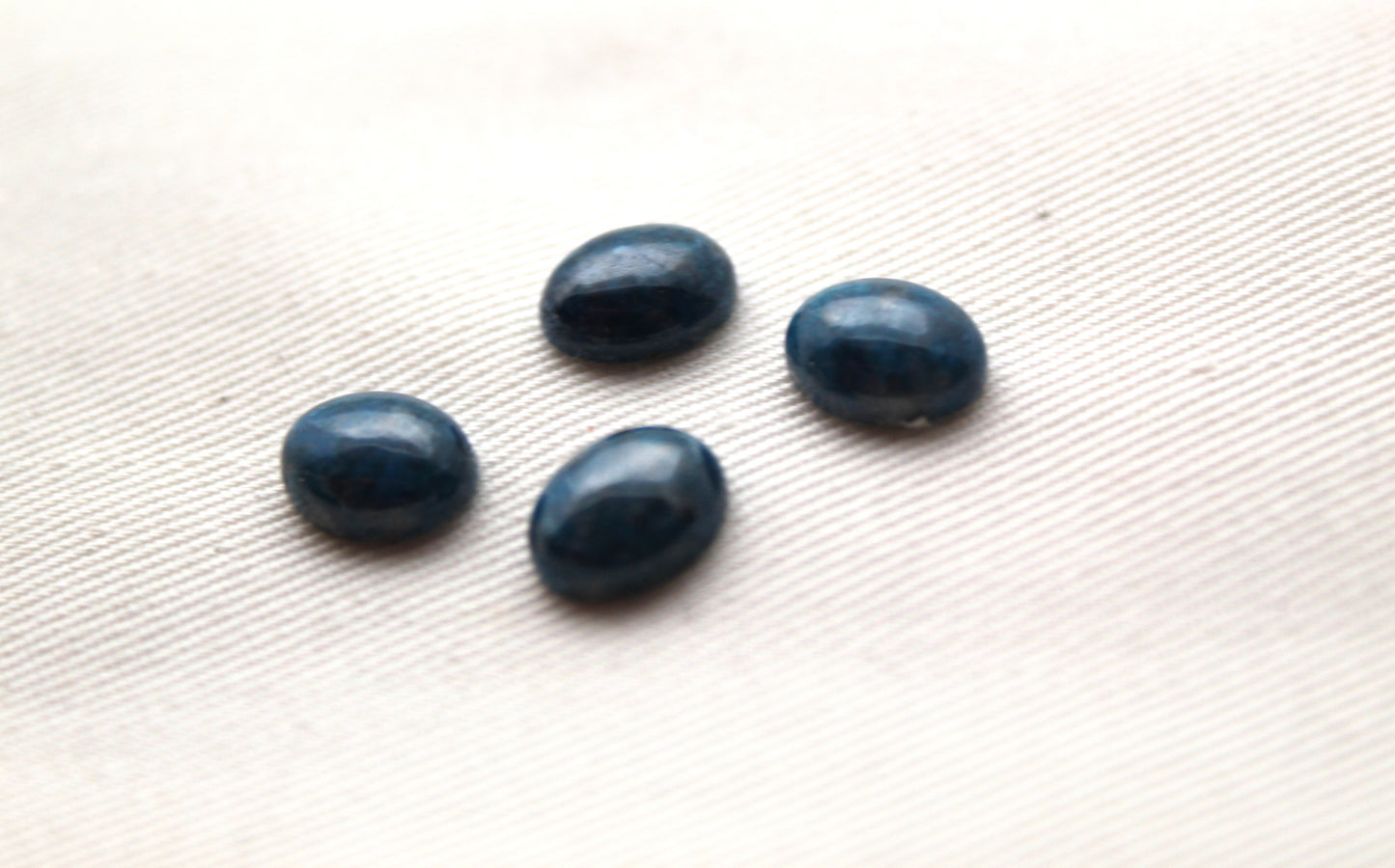 FOUR Blue Apatite cabochons Gemstones 8X10MM