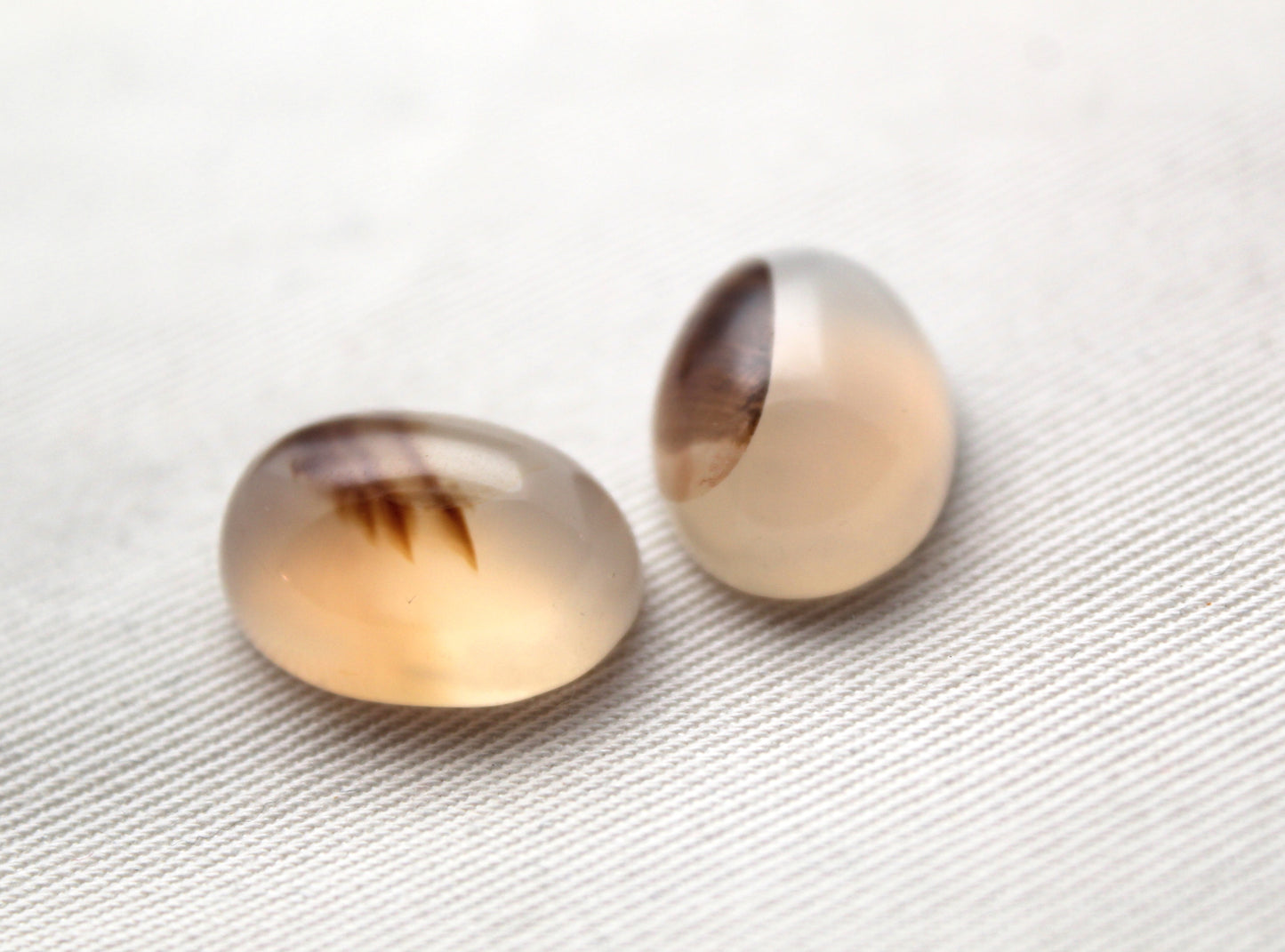 TWO Montana Agate Cabochon Oval gemstone 13X18MM