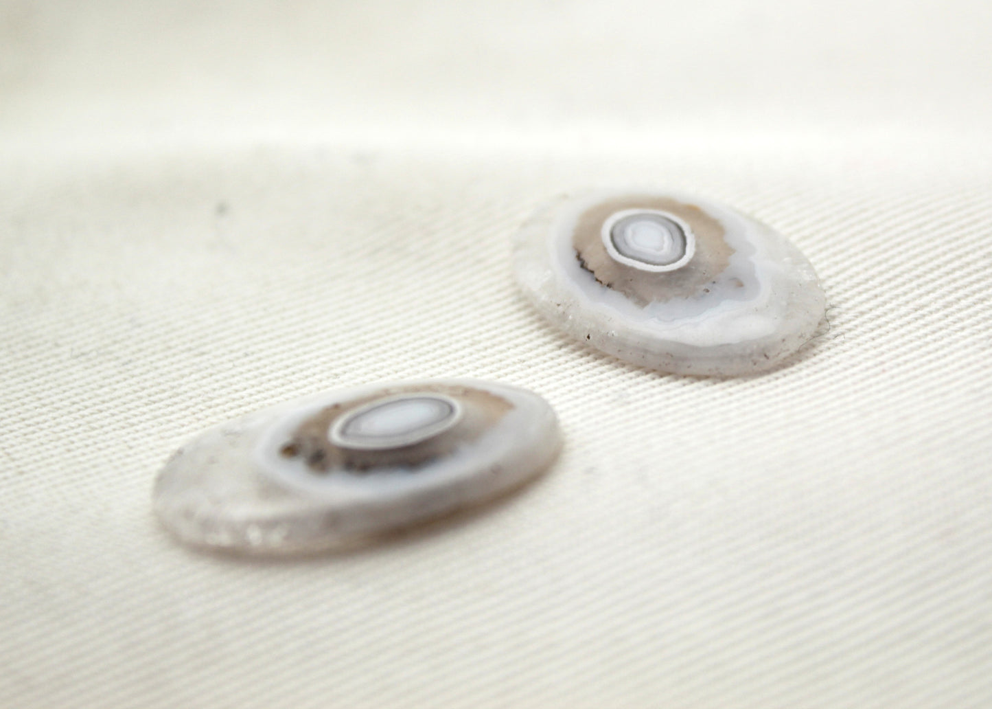 Orbicular Agate Cabochons Pair Gemstone natural druzy edges