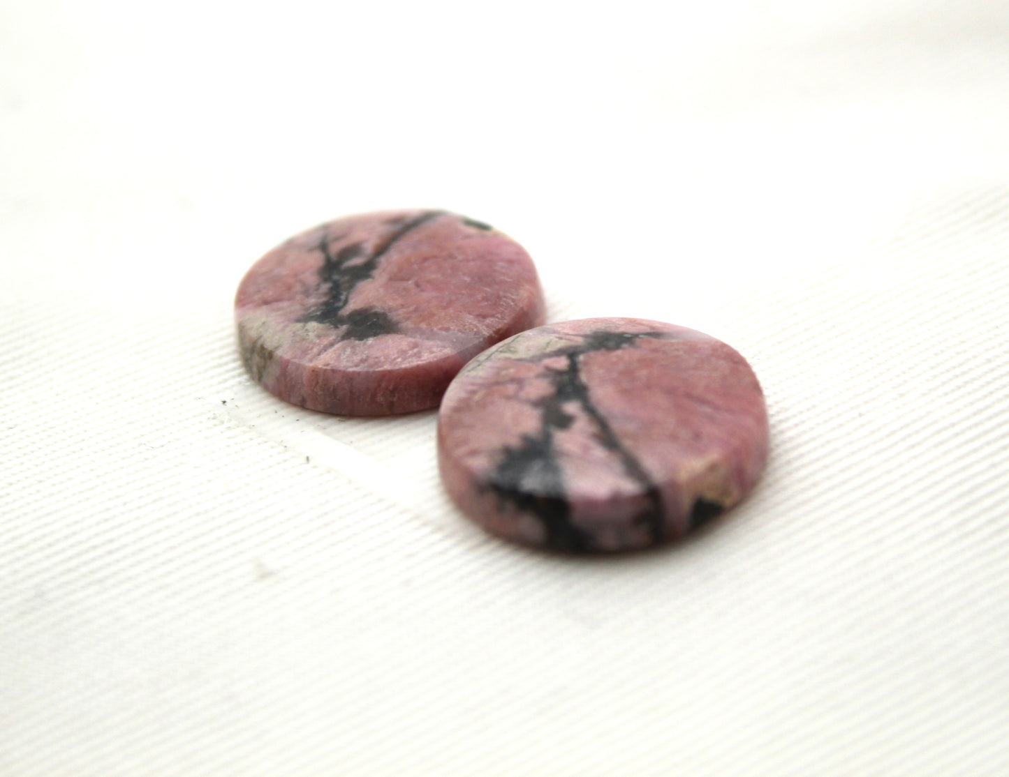 Cabochon Rond Rhodonite Rose Haut Dôme Gemme 22MM