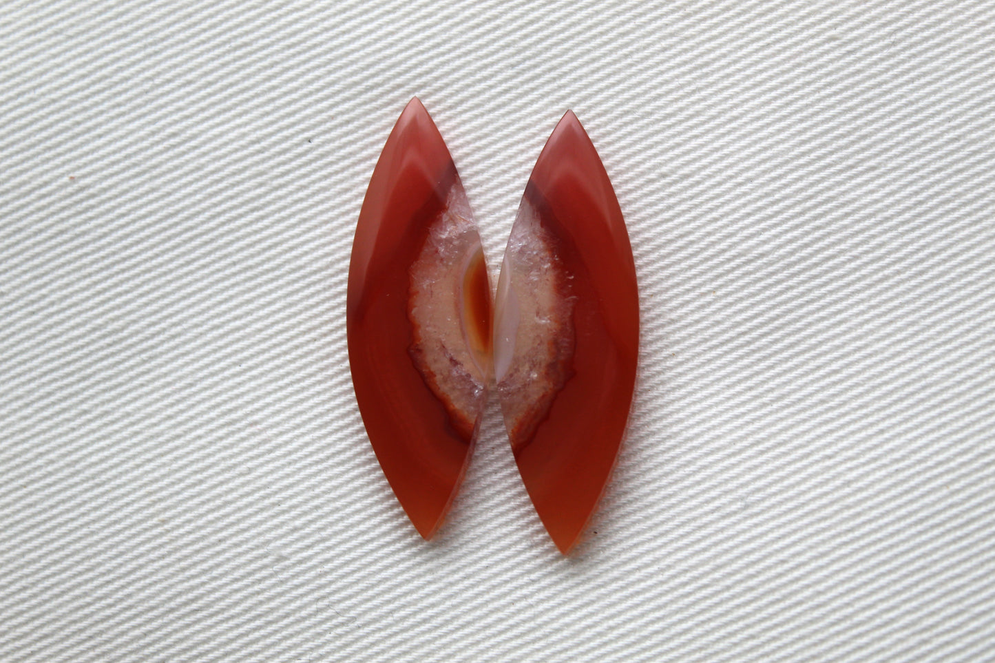 Banded Agates Cabochons Gemstone Pair Marquise